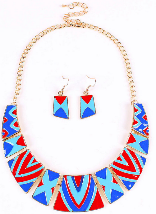 Bohemian necklace multicolor drip
