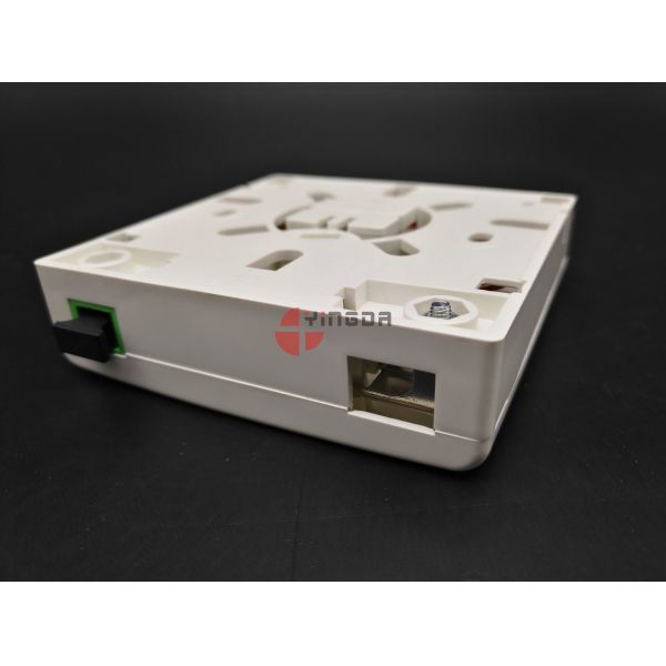 SC/APC Wall Mount Fiber Termination Box Socket Panel 2 Ports With Metal Cable Clamp