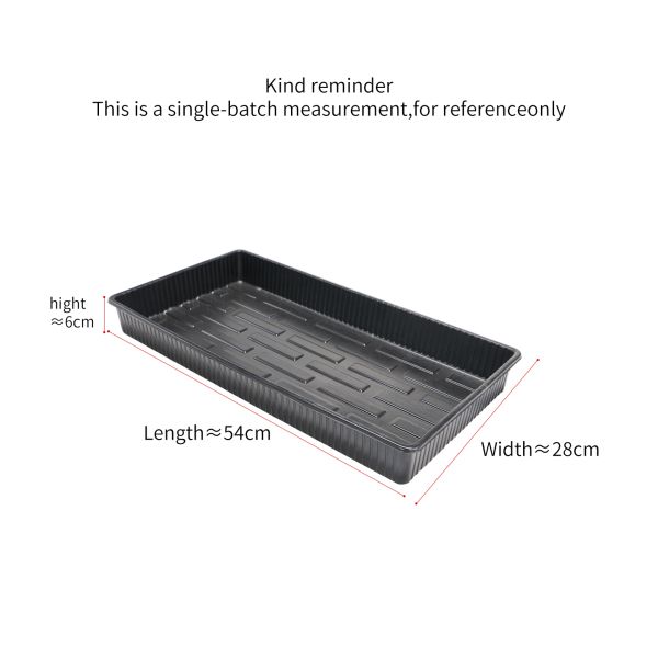 Customized Black PET/PP Rectangular Flat Bottomed Seedling Tray For Cat Grass And Rice Seedling Pot