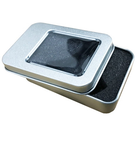 Small Silver Rectangular Tin Box Can With Window Lid For Electric Equipments