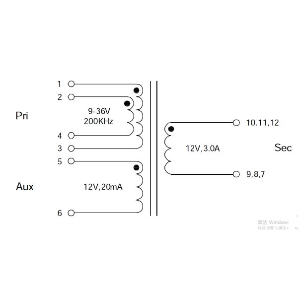 EFD-412SG High Voltage Flyback Transformer 36w 1500v LED Driver Application