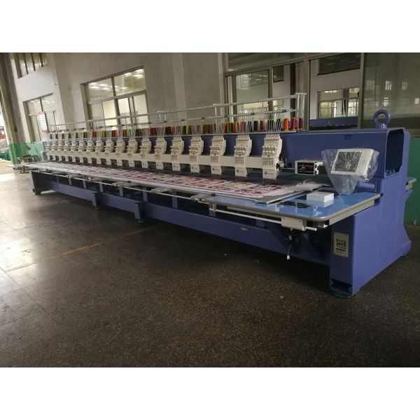 Computerized Operation Flat Embroidery Machine 18 Heads 9 Colors