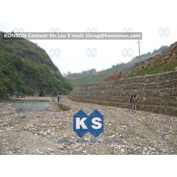 Hexagonal Wire Netting Gabion Retaining Wall Coated Polyethylene Galvanized Wire