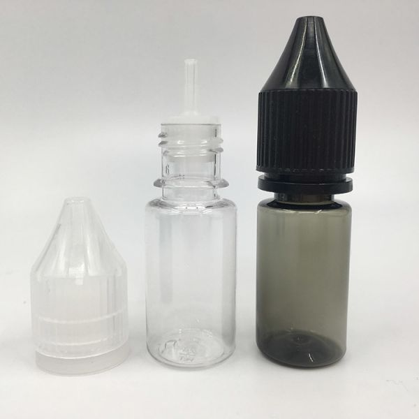 Transparent Empty E Liquid Bottles with Screw Caps for E Juice Storage