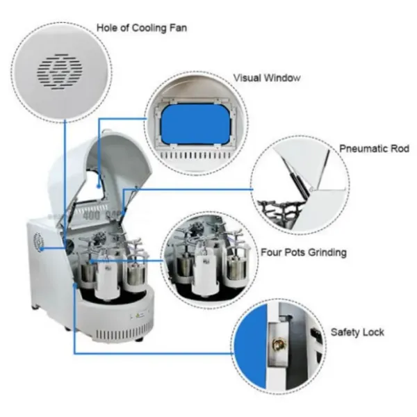 Compact Vertical Planetary Ball Mill for Scientific Research and Small Batch Production