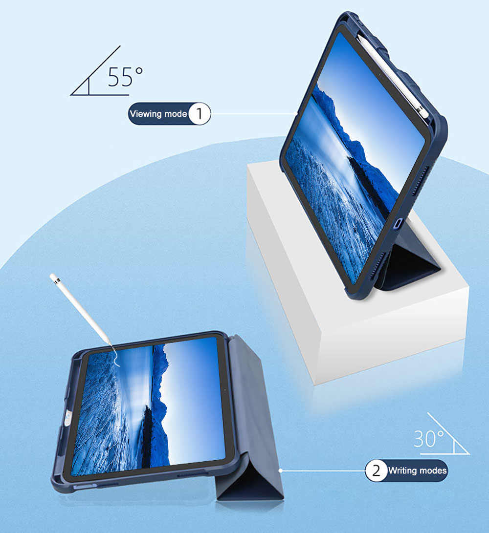 Customized Logo Shockproof 13 Inch Tablet Case With Hidden Pencil Holder Smart Auto Sleep Wake Folio for 13 Inch Large iPad Pro