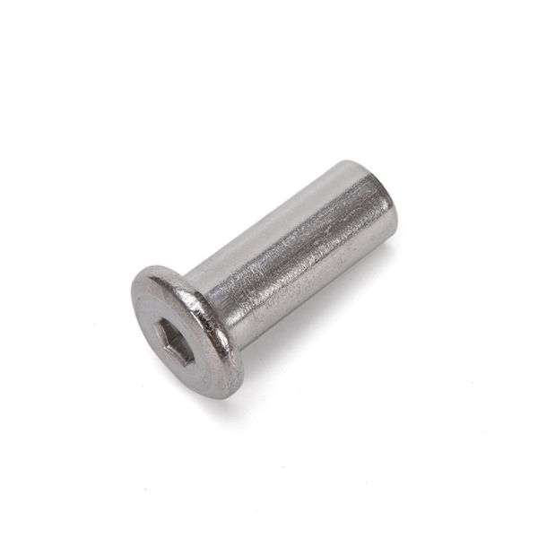 Metric Plain Finish Stainless Steel A2 A4 Countersunk Flat Head Hex Socket Furniture Connector Sleeve Barrel Nut for Furniture