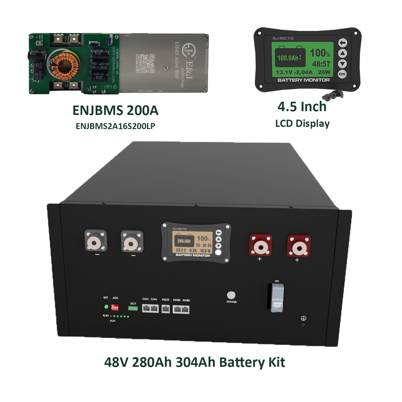 IP65 Stackable DIY LiFePO4 Battery Kit With Active BMS 280Ah Cells For Solar Home Storage