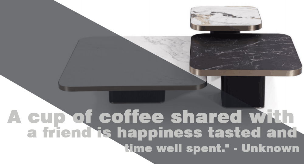 Luxury Ceramic Marble Ceramic Coffee Table Ensemble Blends Classic Contemporary