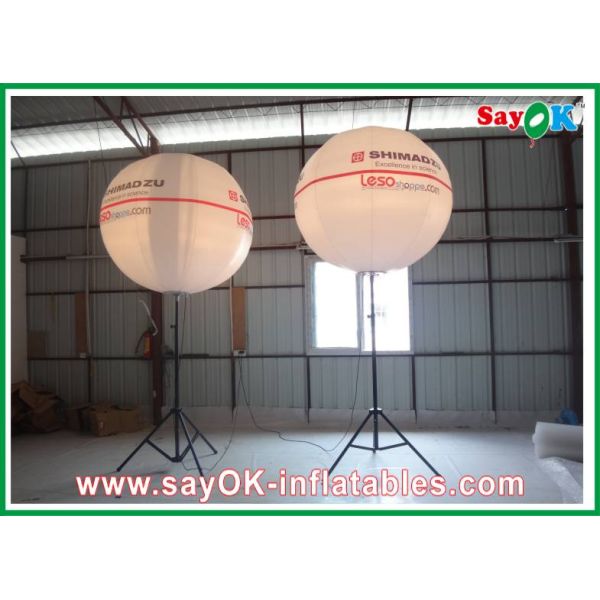 White Inflatable Lighting Decoration Stand Ball With Mental Frame