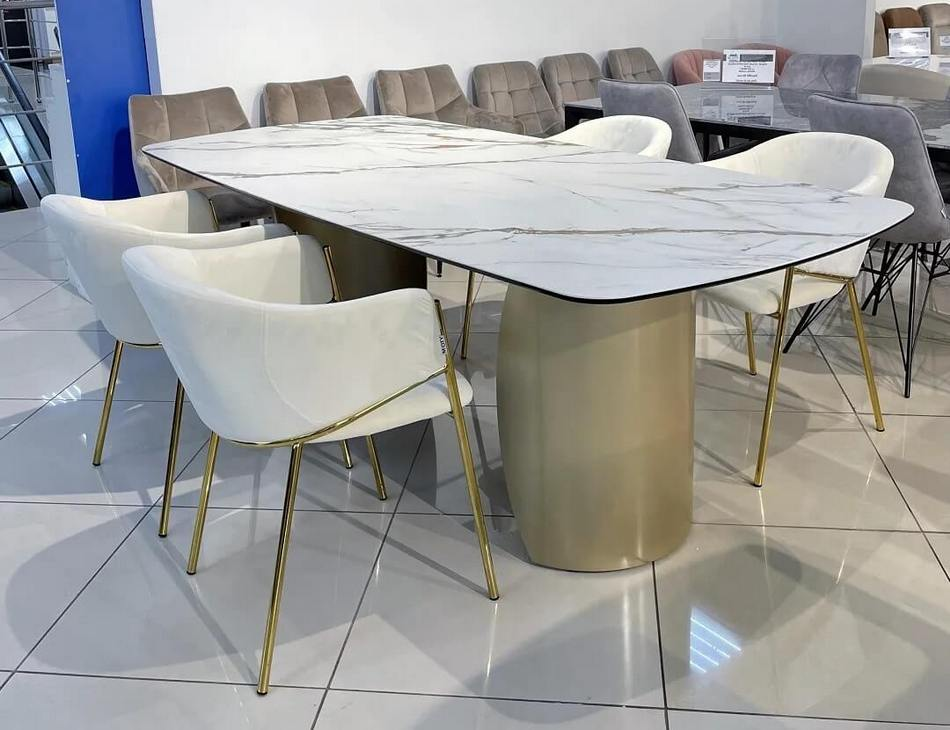 Luxury Extendable Dining Table Chairs Set Sintered Expandable Stone Top Dining Table in Dining Room Furniture Foshan