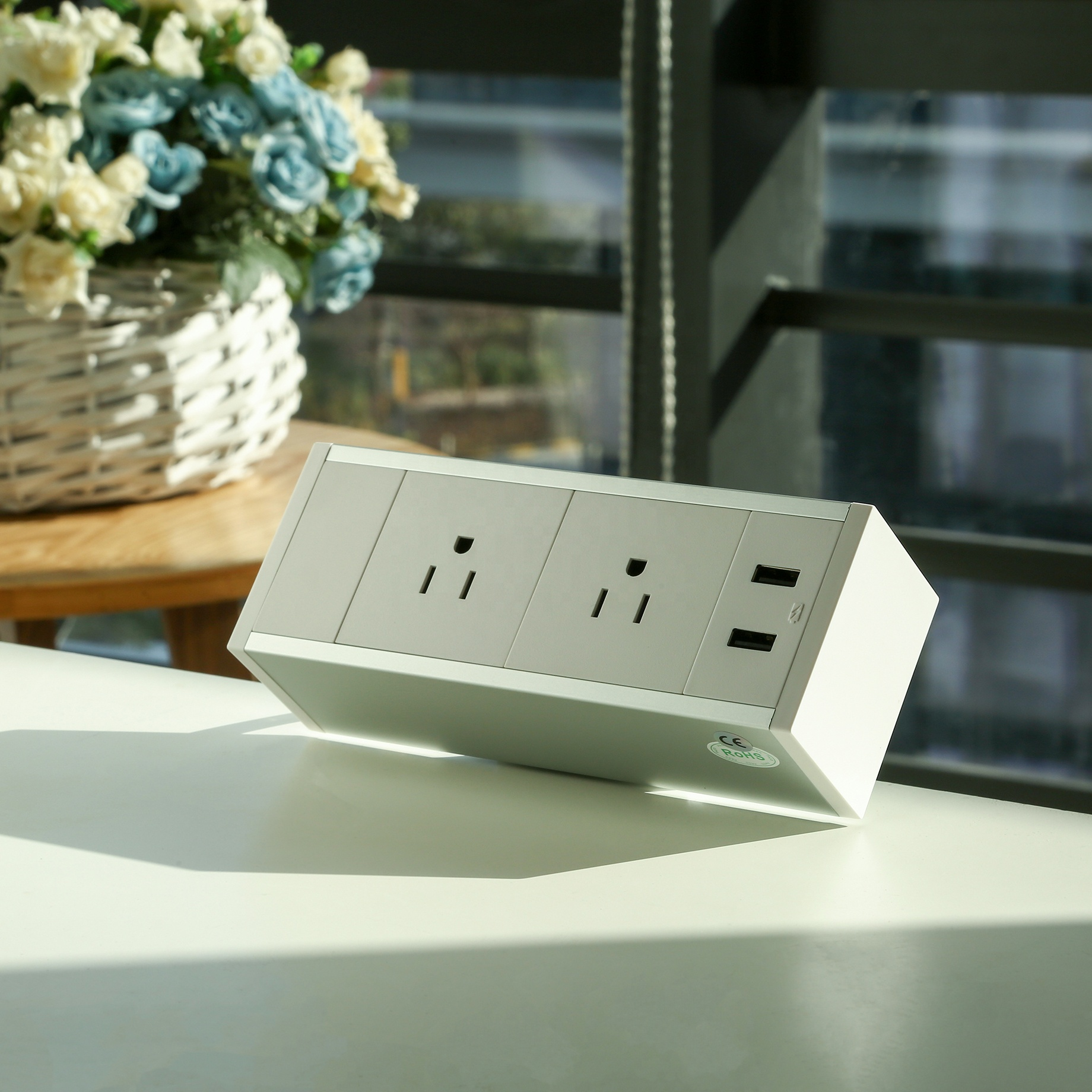 Office Desk Table Mount Power Strip Socket Outlet 220V Customized