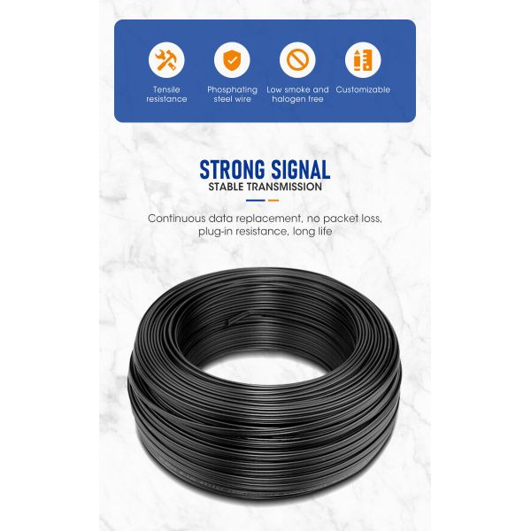 FRP G657 Ftth Drop Steel Messenger Wire Cable For FTTX Network
