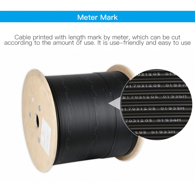 Low Smoke FRP Flat FTTH Drop Cable 4 Core Singlemode G657A1 G652D