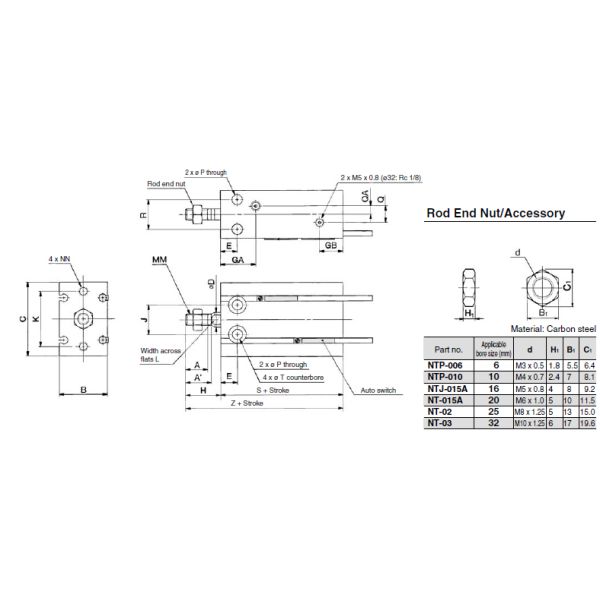Aluminium Smc Pneumatic Cylinder