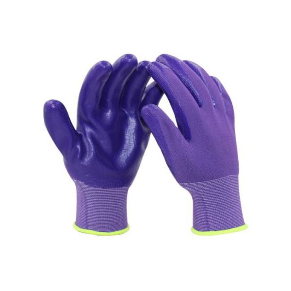 Durable Nylon Yarn Fully Coated Nitrile Gloves , Breathable Nitrile Gloves