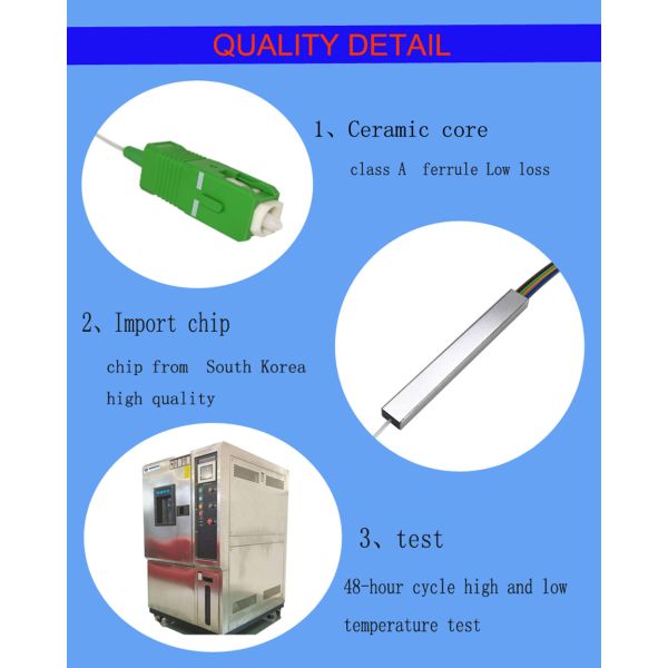 ABS 1x8 Optical Splitter 10.3dB Miniature High Stability Reliability
