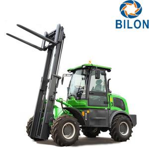 China Off Road Diesel Forklift Truck 3 Ton Rated Loading Capacity With Four Wheel Drive on sale