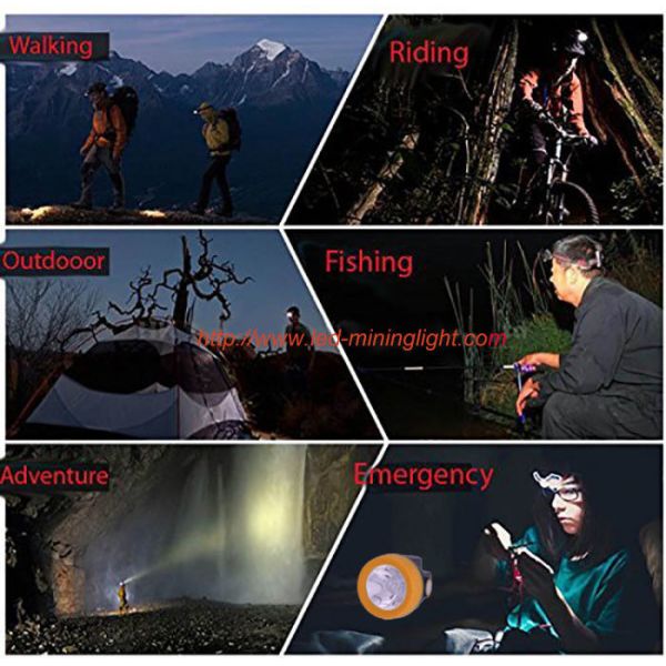 Cree 3.8Ah Coal Miner Cap Lights With Charging Indication 10000 Lux