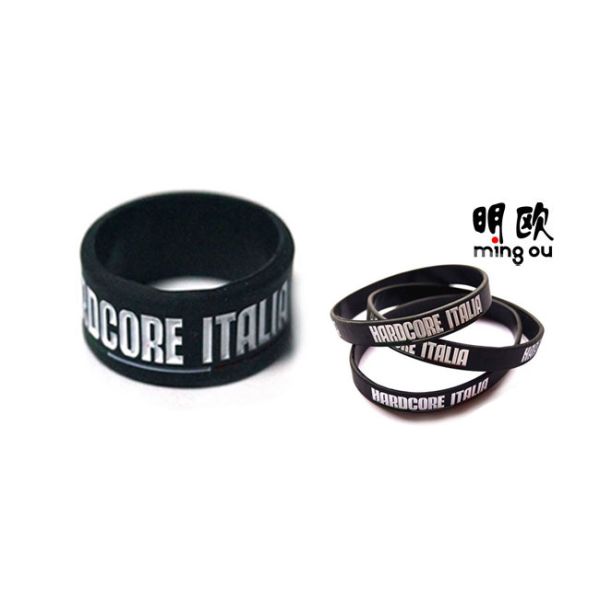 Soft Thick Rubber Bracelets With Messages , Waterproof Custom Stretch Bracelets