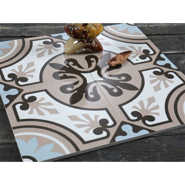 Beige and Blue Antibacterial Ceramic Rustic Tile 200x200mm