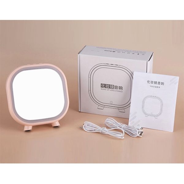 HD Wireless Bluetooth Speakers Push - Button Operation With Fill Light Makeup Mirror
