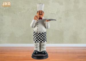 China Smiling Fat Polyresin Chef Statue Resin Chef Sculpture French Chef Figurine Statue White on sale