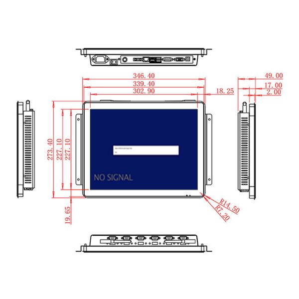 15-Inch Compact Display Unit for Facility Control Panels, Public Information Boards, Warehouse Interfaces, and Logistics Systems