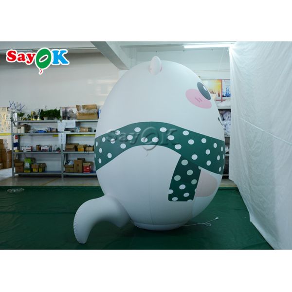 Customized Inflatable Holiday Decorations White Polar Bear Model With Printing