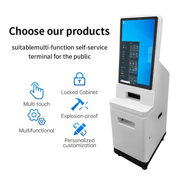 A4 Self-service Printing Terminal Kiosk Windows 10 SDK Barcode Reader Touch Screen Floor Standing for Certificate Photo Report
