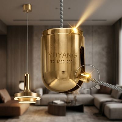 Brass Side Exit Suspension Cable Gripper 1-1.5mm Self Locking for Ceiling Light Pendant Hanging Kit