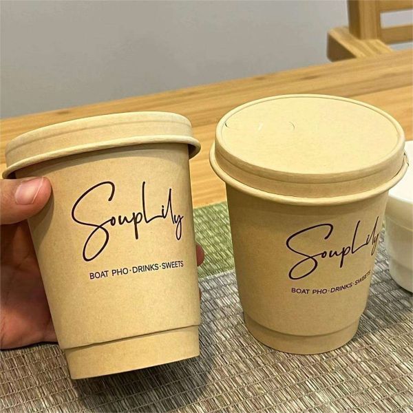Customized eco-friendly water-based coating disposable double-layer coffee paper cup