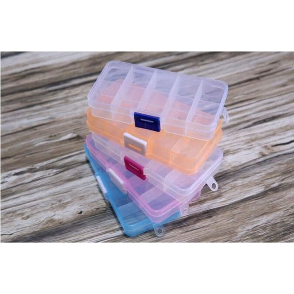 Compartment Clear Plastic Storage Box With Removable Dividers, Slots Adjustable Craft Organizer Jewelry plastic Storage