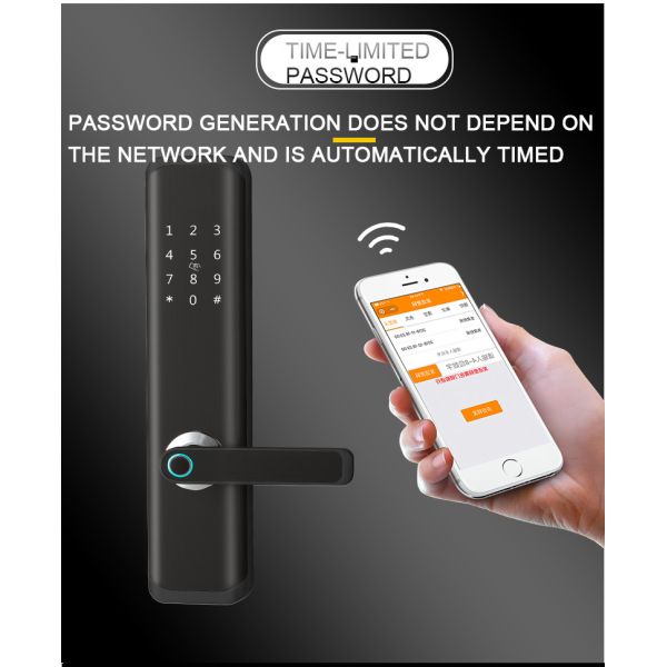 Full Screen Smart Password Lock , Fingerprint Reader Door Lock Toughened Glass