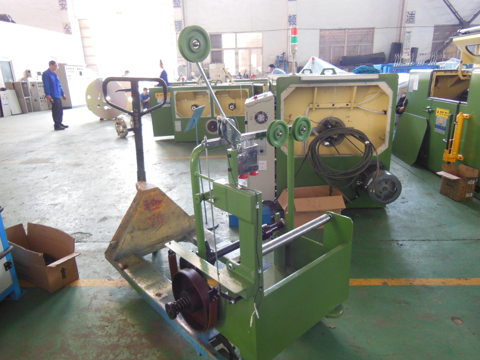 Frame Type Copper Wire Passive Pay Off Machine Apple Green With Buncher