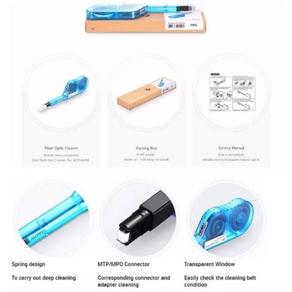 MPO MTP Fiber Optic Connector One Click Cleaner