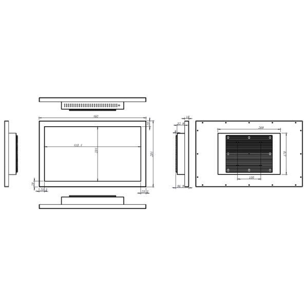Heat Dissipation Resistive Industrial Touch Panel PC aluminum alloy Full enclosure