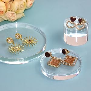 Acrylic Cube Cylinder Round Photo Props, Transparent Solid Acrylic Display Blocks For Photography Boutique Jewelry