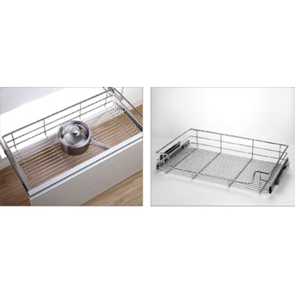 Stainless Steel Pull Out Wire Drawer Basket Modern Kitchen Decor Accessories