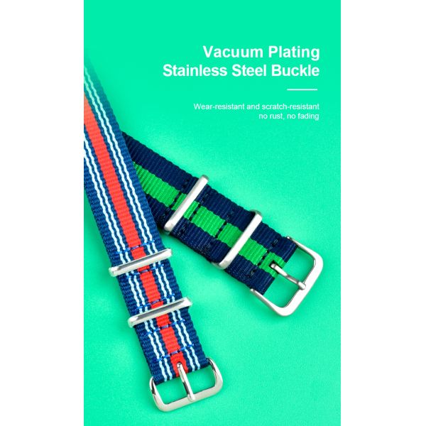 Adjustable Nylon Braided Strap · 18~26mm