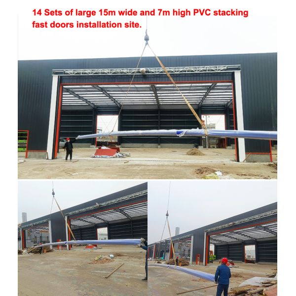 Customized PVC Rolling Shutter Electric Gate Industrial Design Fast Stacking Door Intelligent Induction Automatic Opening Style
