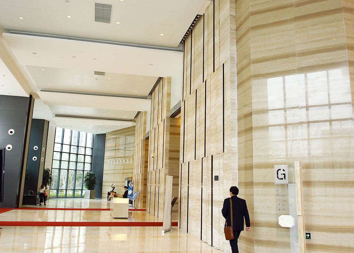 Scratch-resistant Beige stone marble texture pattern Aluminum Composite Panel 4MM 1.22*2.44m building construction wall materials
