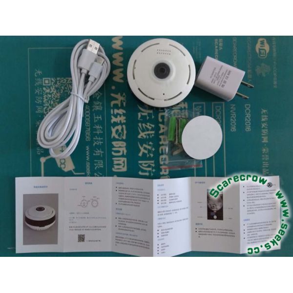 VR 360° degree fish-eye Wi-Fi panoramic camera Panorama 360 ° fisheye camera, WiFi links and network links