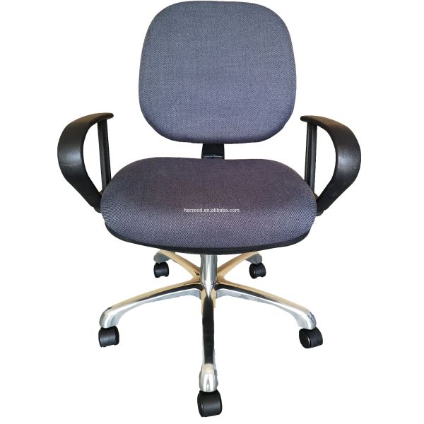 Nylon Castor Purple Cleanroom Armrest ESD Safe Chairs