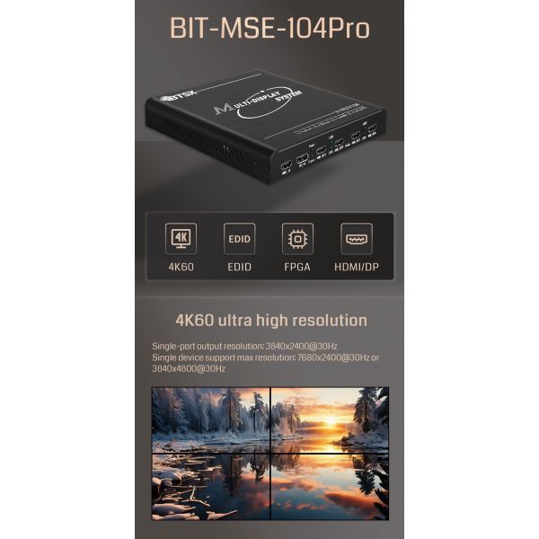 Bitvisus 1X4 & 1X3 4K Multi-Screen Splicing Device EDID Programmable Video Processor BIT-MSE-4K60-104PRO