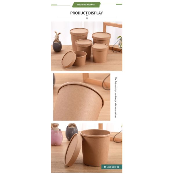 Customization Request Multi Color Biodegradable Disposable Paper Salad Bowl with Lid