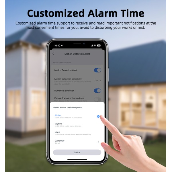 5MP Outdoor WiFi Security Camera, Eseecloud APP Remote Viewing, IP66 Weatherproof, Smart Motion Detection, Built-in Siren & Microphone, Dual Mode