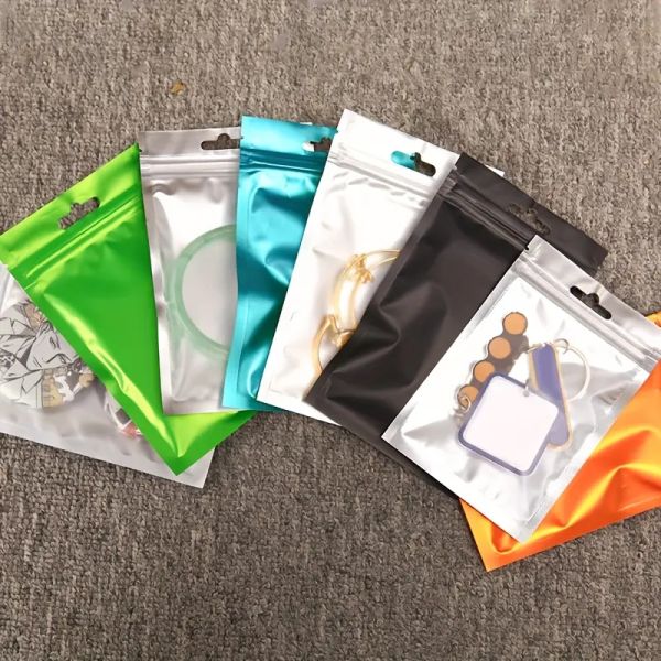 Multifunctional Thickened Colorful Transparent Window Matte Resealable Candy Plastic Packaging Aluminum Foil Bags