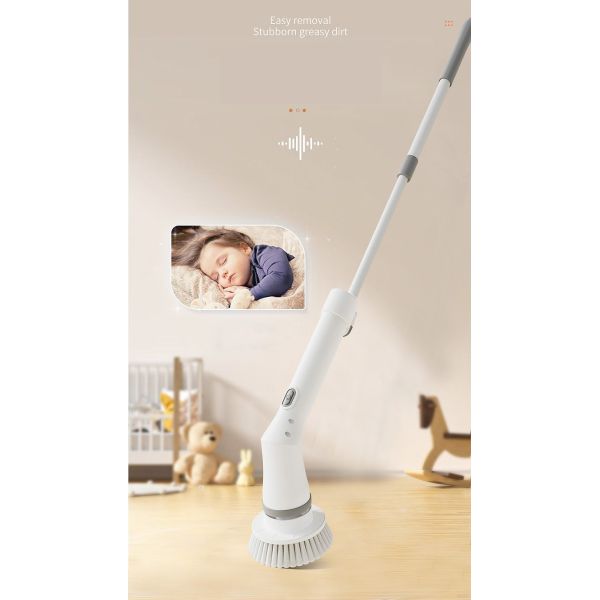7 Replaceable Brush Heads Electric Spin Scrubber for Cleaning Bathroom Kitchen Floor