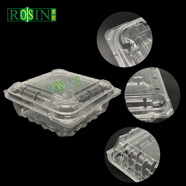 Customized Clear PET Clamshell Fruit Container with Vent Holes